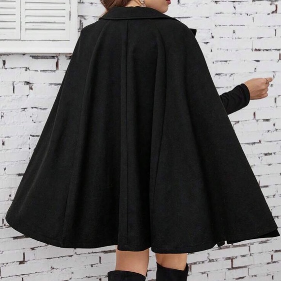 Luxe button up double breasted cape coat - Picture 15 of 16